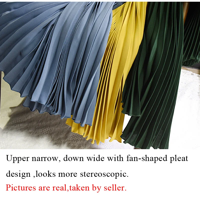Womens Vintage Pleated Midi Long Skirt Female Korean Casual High Waist Chiffon Skirts Jupe Faldas 18 Colors 2021 Autumn SK397
Womens Vintage Pleated Midi Long Skirt Female Korean Casual High Waist Chiffon Skirts Jupe Faldas 18 Colors 2021 Autumn SK397