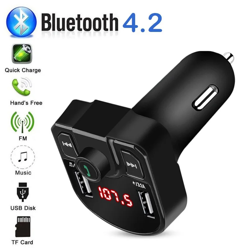 Bluetooth FM трансмиттер USB Aux модулятор автомобильный комплект громкой связи аудио mp3