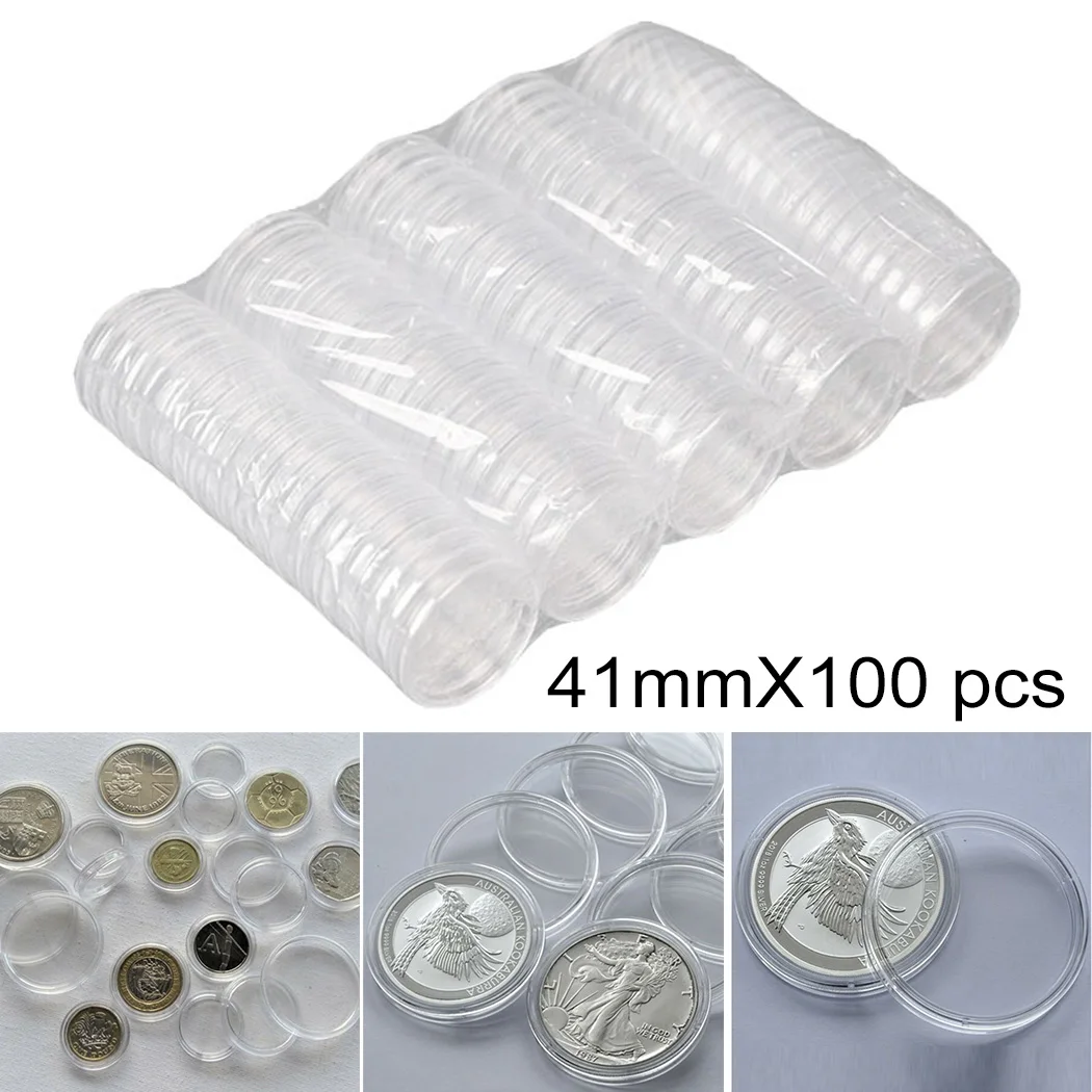 100Pcs 41cm Clear Round Coin Box Capsules Cases Coin Protection Storage Collection Holder Containers Home Supplies
100Pcs 41cm Clear Round Coin Box Capsules Cases Coin Protection Storage Collection Holder Containers Home Supplies