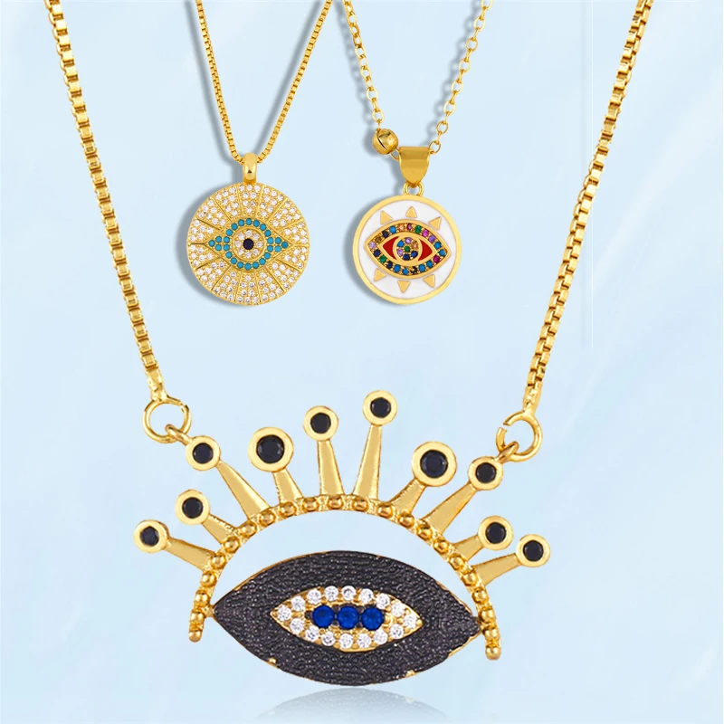 Colorful Crystal Evil Eyes Golden Heart Necklaces Pendant For Women Men Rainbow Zircon Couples Love Necklaces Gothic Accessories
Colorful Crystal Evil Eyes Golden Heart Necklaces Pendant For Women Men Rainbow Zircon Couples Love Necklaces Gothic Accessories