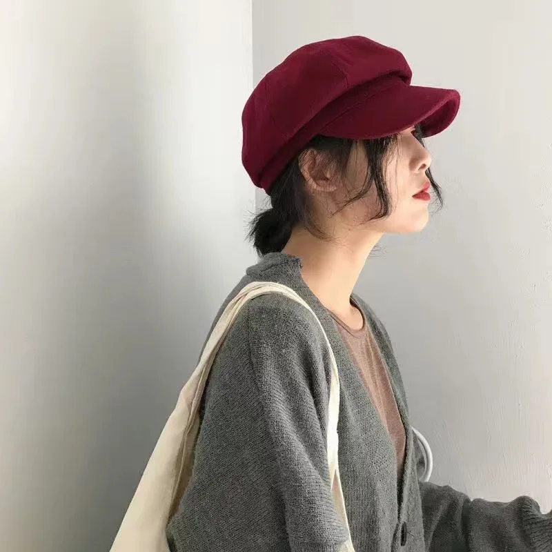 Bere Hat Female Autumn and Winter Black Peaked Cap Tide Retro Painter Korean Version of The British Octagonal Hat
Bere Hat Female Autumn and Winter Black Peaked Cap Tide Retro Painter Korean Version of The British Octagonal Hat