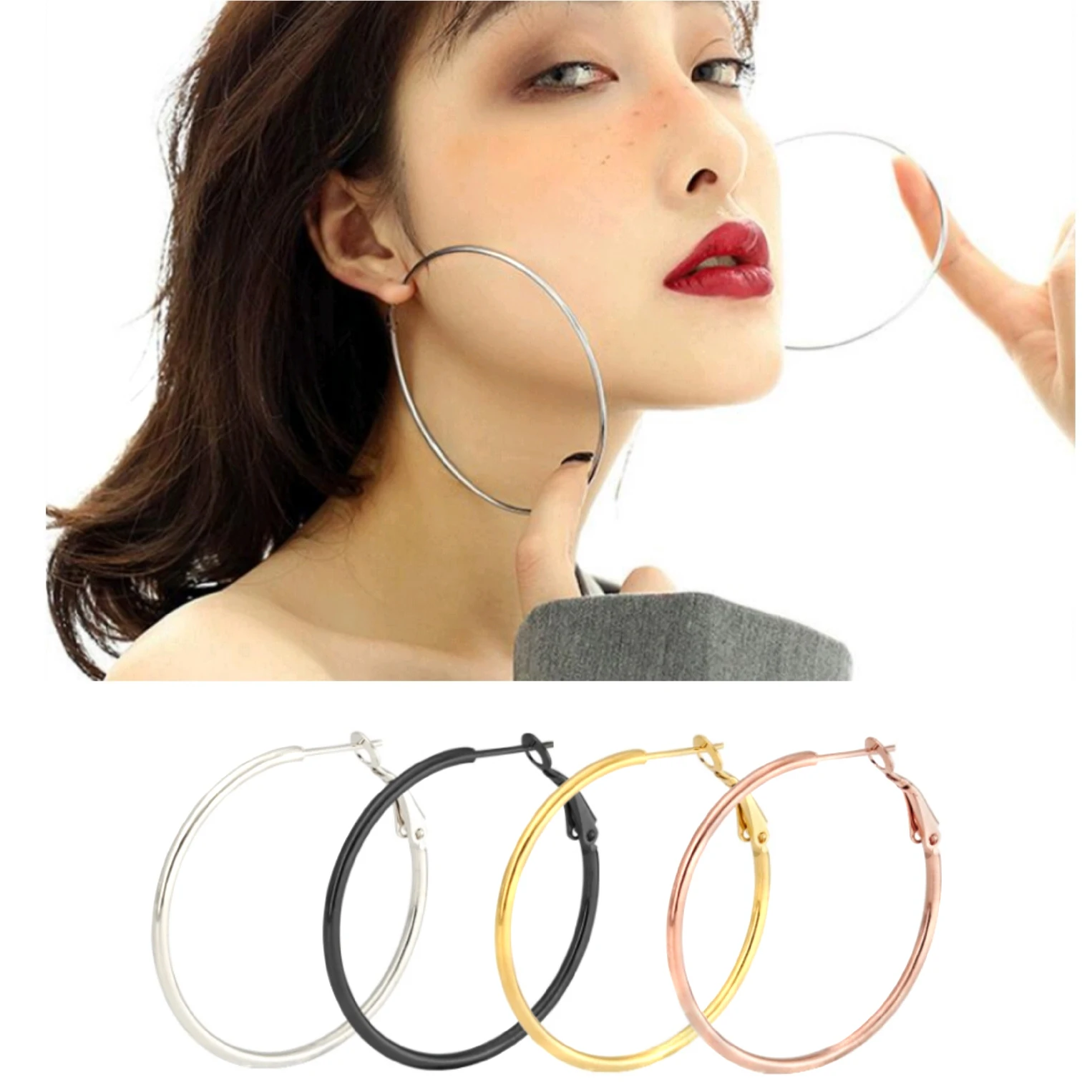 Simple Style Exaggerated Big Woman Earrings Hip Hop Trend Geometric Circle Earrings Jewelry Gift Accessories
Simple Style Exaggerated Big Woman Earrings Hip Hop Trend Geometric Circle Earrings Jewelry Gift Accessories