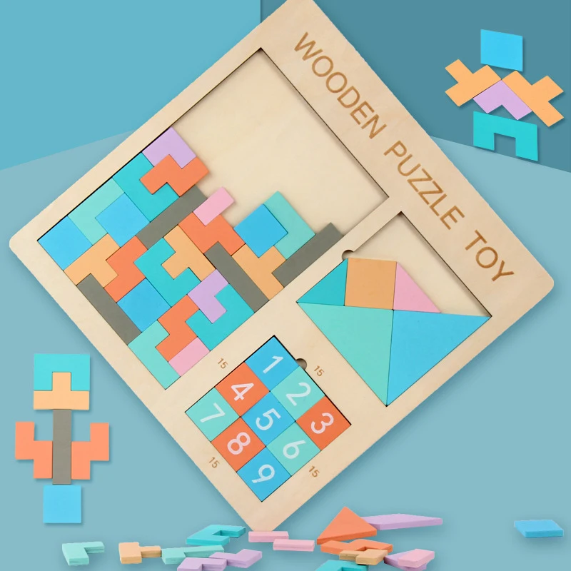 3 in 1 3D Wooden Puzzle Jigsaw Board Puzzle Toys Tangram T-letter Sudoku Montessori Educational Toys for Children
3 in 1 3D Wooden Puzzle Jigsaw Board Puzzle Toys Tangram T-letter Sudoku Montessori Educational Toys for Children