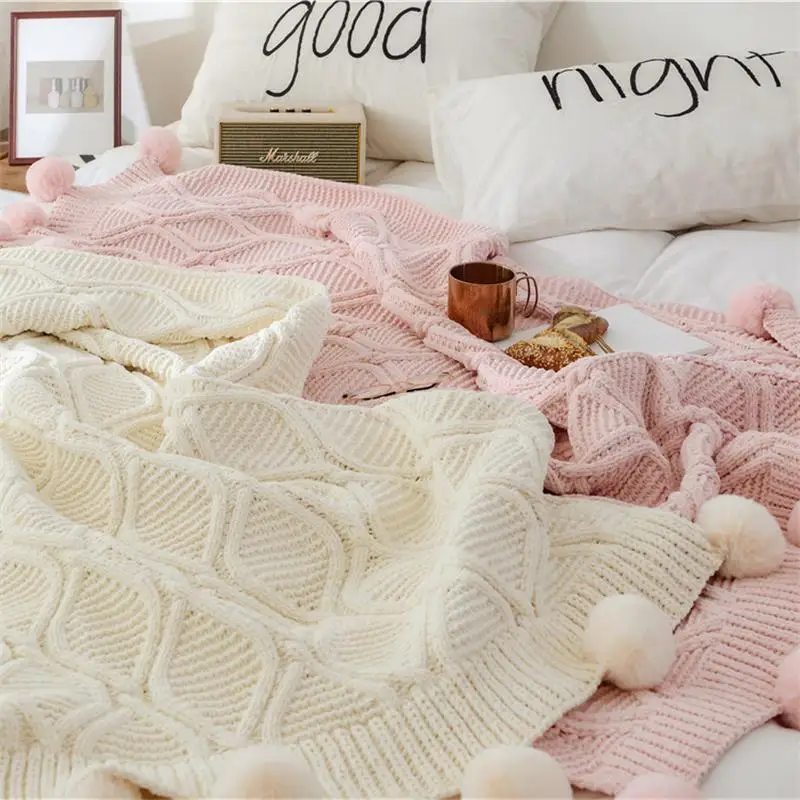 100% Cotton Knitted Decorative Throw Blanket With Ball Travel Sofa For Children Adult Cobertor Comforter Winter Bedspread
100% Cotton Knitted Decorative Throw Blanket With Ball Travel Sofa For Children Adult Cobertor Comforter Winter Bedspread
