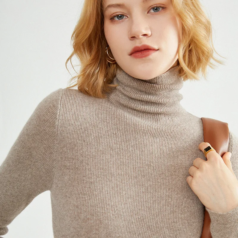 Woman Turtleneck Bottoming Shirt Knitted Cashmere Sweater Thick Long Sleeve Slim-fit Pullover Fashion Autumn Winter 2021
Woman Turtleneck Bottoming Shirt Knitted Cashmere Sweater Thick Long Sleeve Slim-fit Pullover Fashion Autumn Winter 2021
