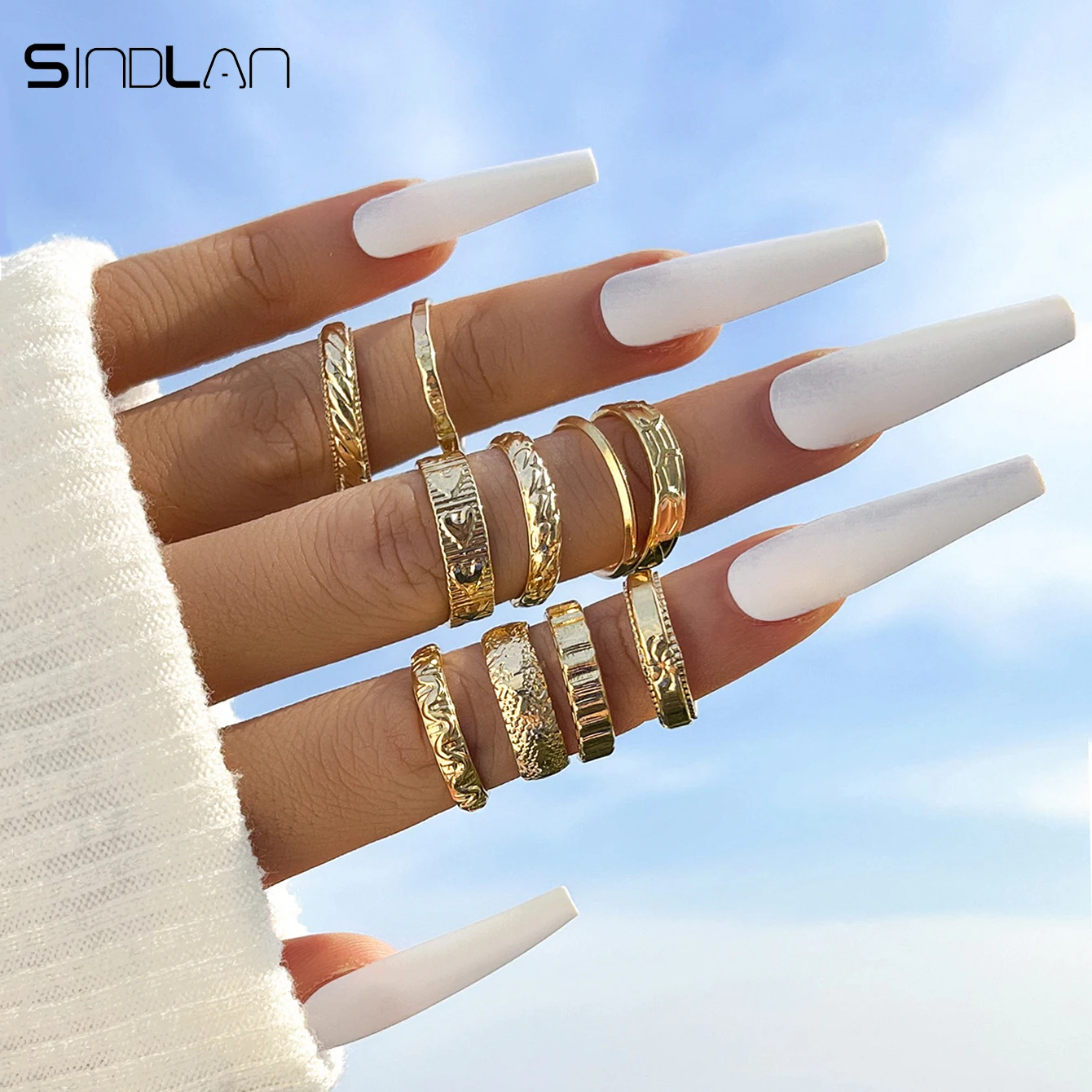 Sindlan 10Pcs Vintage Gold Color Rings for Women Punk Simple Portrait Chunky Streetwear Couple Emo Fashion Jewelry Anillos Mujer
Sindlan 10Pcs Vintage Gold Color Rings for Women Punk Simple Portrait Chunky Streetwear Couple Emo Fashion Jewelry Anillos Mujer