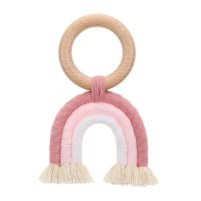 Baby Teething Ring Rainbow Wooden Boho Baby Teether Stroller Toys Shower Gift BPA-free material
Baby Teething Ring Rainbow Wooden Boho Baby Teether Stroller Toys Shower Gift BPA-free material