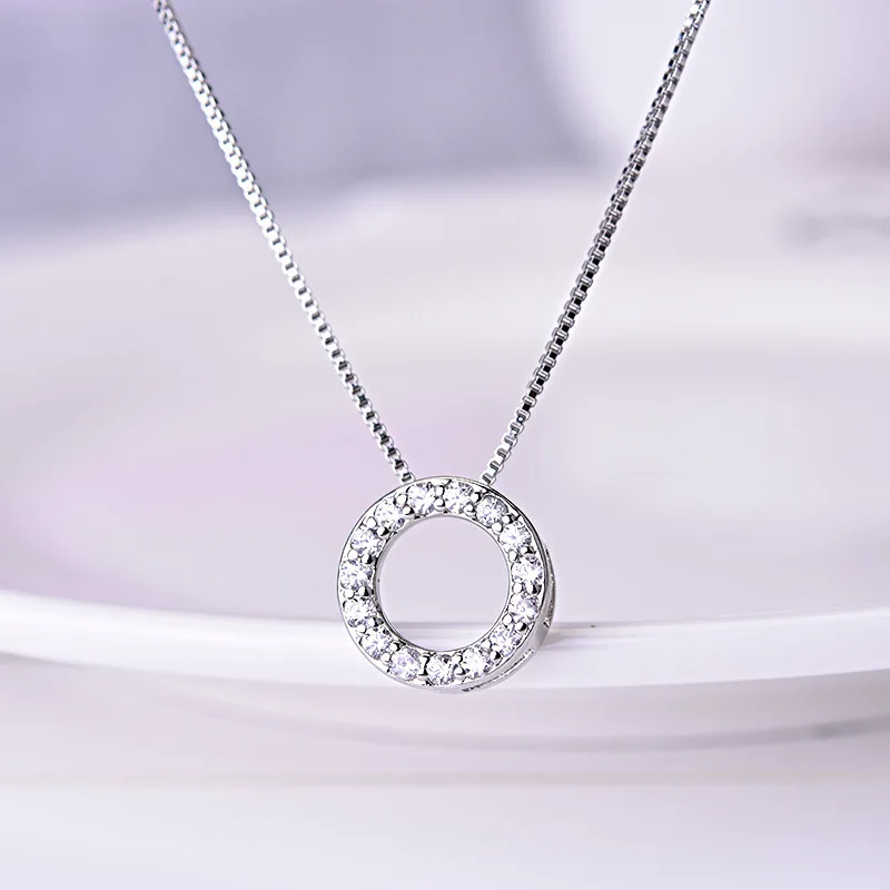 Silver Color Necklace Pendant Jewelry for Women Full Diamond Circle Pendant Luxury Pierscionki Necklace
Silver Color Necklace Pendant Jewelry for Women Full Diamond Circle Pendant Luxury Pierscionki Necklace