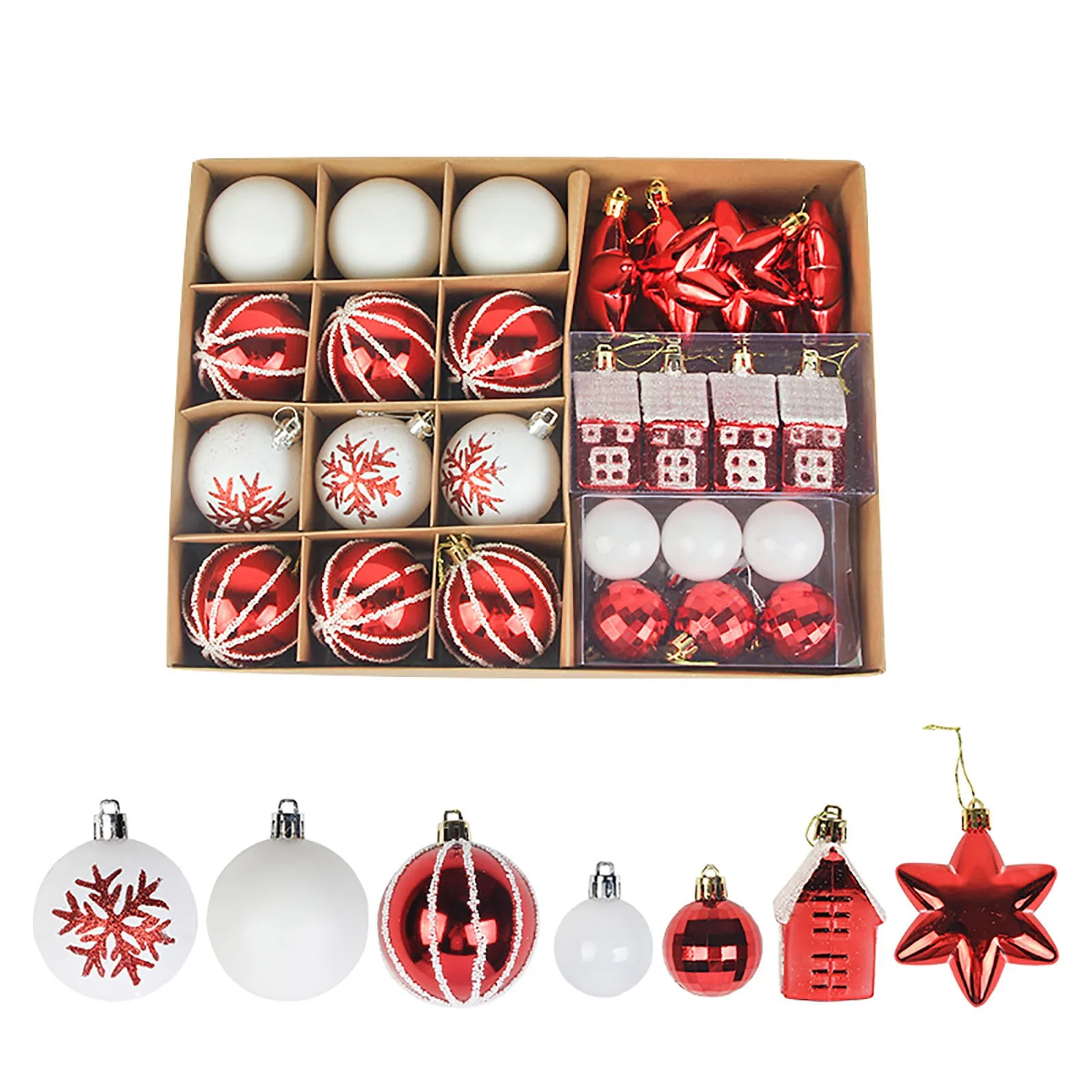 

2021 Valery Madelyn Christmas Balls Ornaments Snowflake Snowman Christmas Tree Hanging Ball Set For Navidad Home Decoration