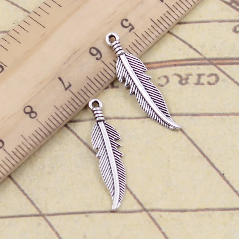 30pcs Charms Leaf Feather 27x7mm Tibetan Bronze Silver Color Pendants Antique Jewelry Making DIY Handmade Findings Craft 
30pcs Charms Leaf Feather 27x7mm Tibetan Bronze Silver Color Pendants Antique Jewelry Making DIY Handmade Findings Craft