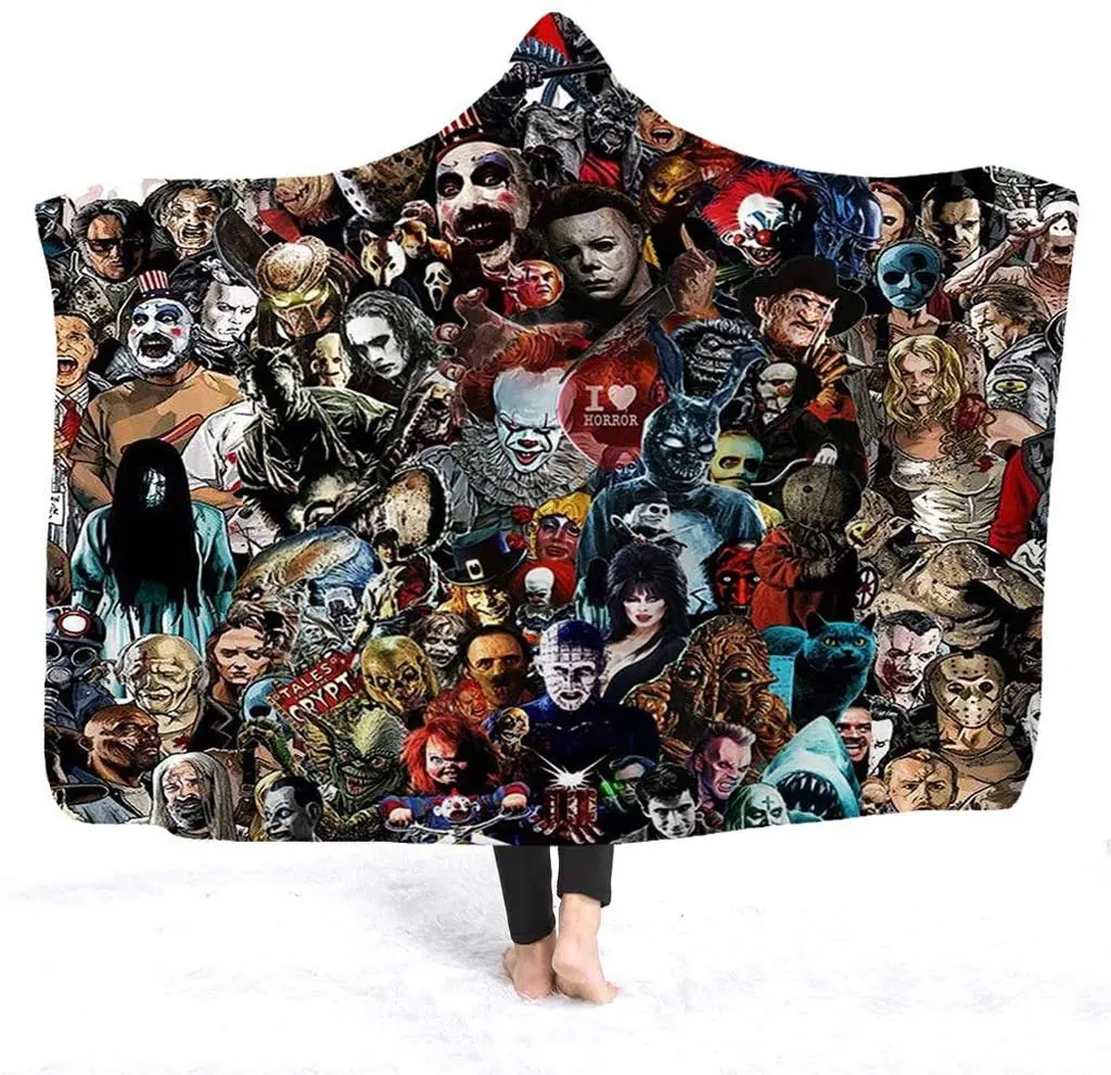 Hooded Blanket Horror Mysterious Character Hooded Blanket for Adult Gothic Sherpa Fleece Wearable Throw Blanket Microfiber
Hooded Blanket Horror Mysterious Character Hooded Blanket for Adult Gothic Sherpa Fleece Wearable Throw Blanket Microfiber