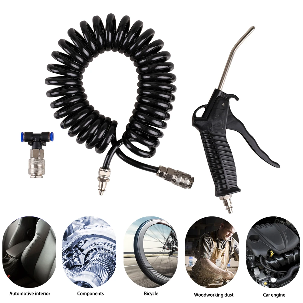 5M Air Duster Blow Gun Steel Nozzle T-Shaped Quick Connector Recoil Hose Lorry Dust Blower Cleaner 10kg/CM2 Clean Tool
5M Air Duster Blow Gun Steel Nozzle T-Shaped Quick Connector Recoil Hose Lorry Dust Blower Cleaner 10kg/CM2 Clean Tool