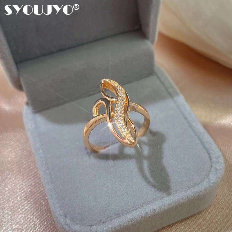 SYOUJYO Elegant 585 Rose Gold Color Rings For Women Top Quality Shiny Natural Zircon Bride Wedding Jewelry Ethnic Crystal Rings
SYOUJYO Elegant 585 Rose Gold Color Rings For Women Top Quality Shiny Natural Zircon Bride Wedding Jewelry Ethnic Crystal Rings