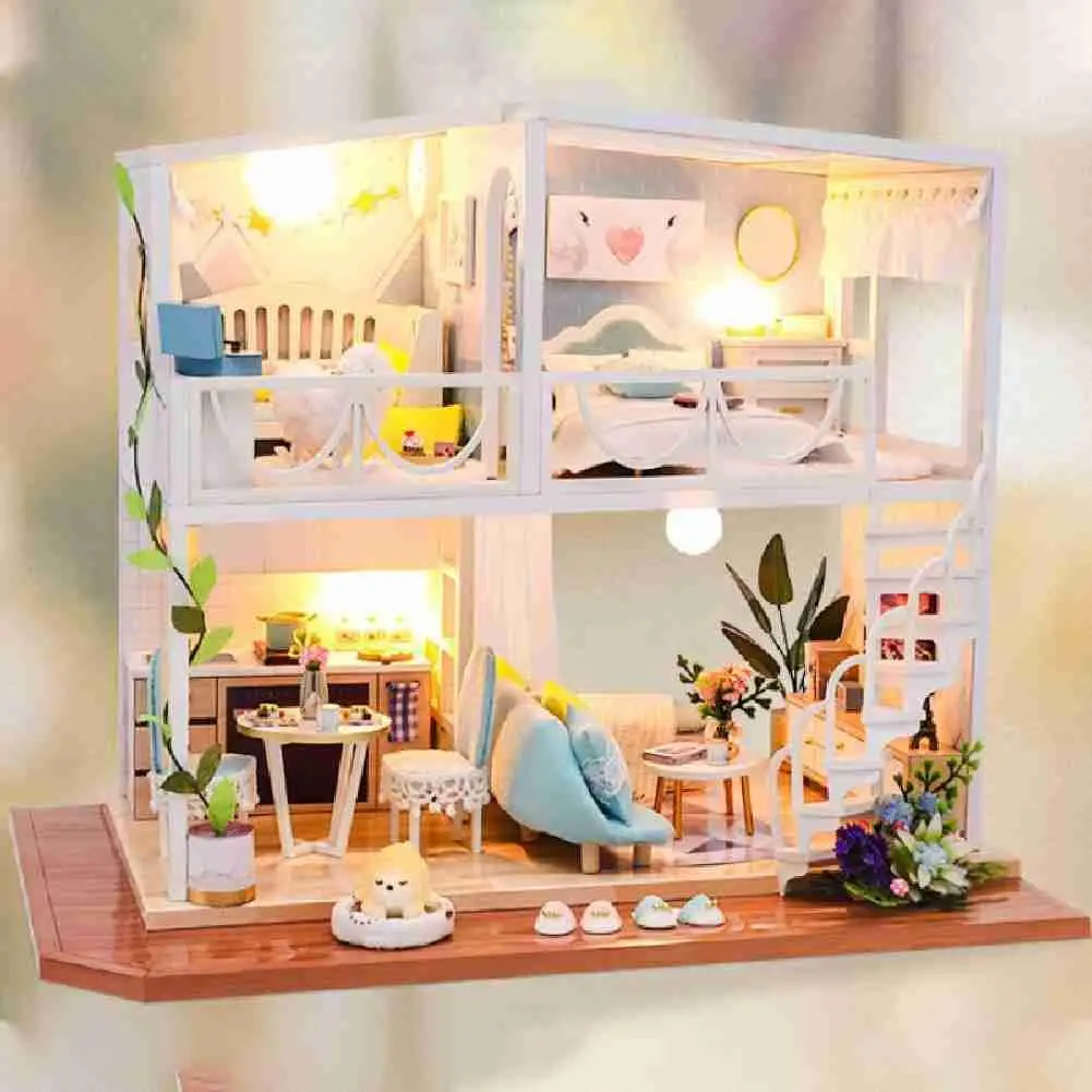 Creativity 1:24 DIY Wooden Dollhouse Kits Assembled Exquisite Miniature Furniture Princess Loft Doll House Model Roombox Toy
Creativity 1:24 DIY Wooden Dollhouse Kits Assembled Exquisite Miniature Furniture Princess Loft Doll House Model Roombox Toy