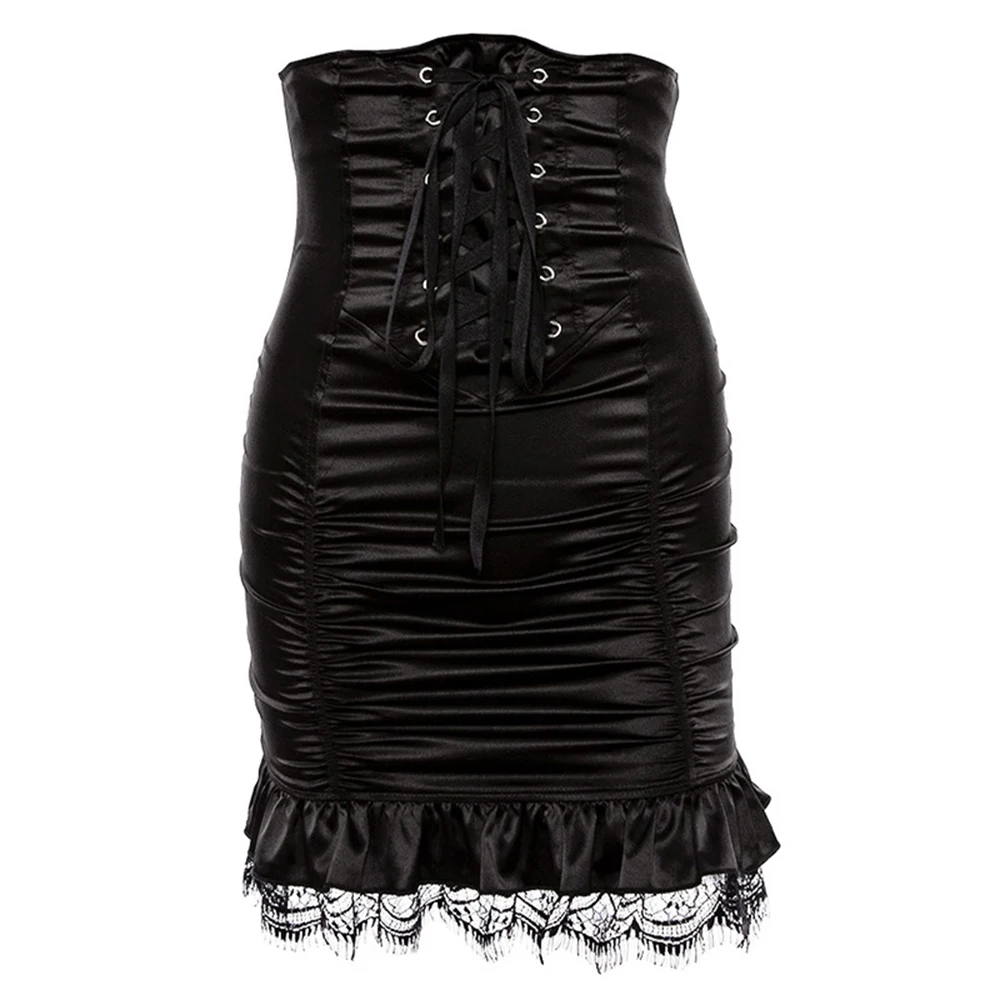 Gothic Bodycon Skirt Women Autumn Stylish Lace Bandage Pleated Zipper High Waist Slim Ladies Party Club Sexy Goth Black Skirts
Gothic Bodycon Skirt Women Autumn Stylish Lace Bandage Pleated Zipper High Waist Slim Ladies Party Club Sexy Goth Black Skirts