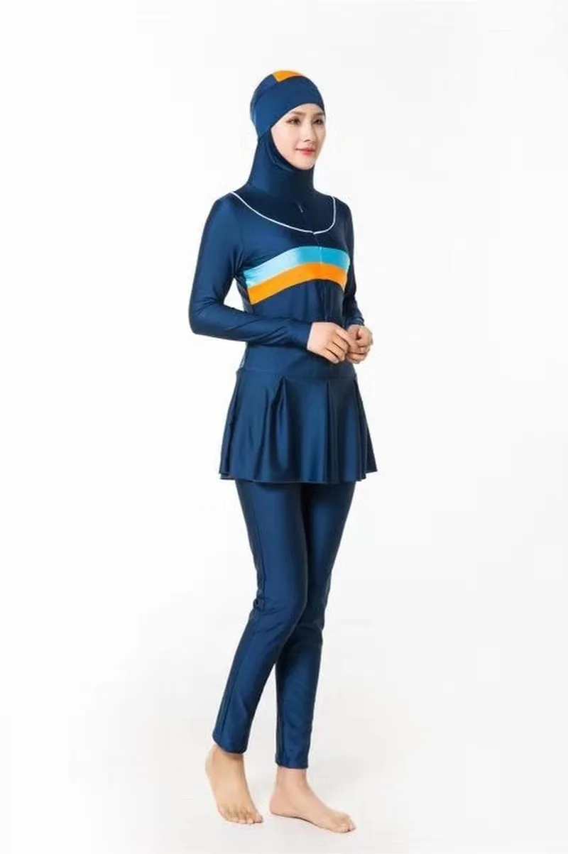 Islamic Swimwear Women Arabic Full Coverage Beach Muslim 2 Piece Suit Hijab Hooded Swimsuit Modest Swim Surf Wear Sport Burkinis | Спорт и