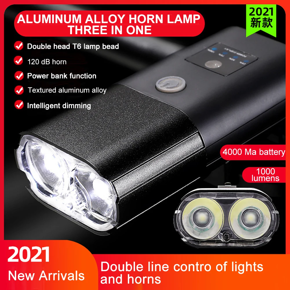 Aluminum Alloy Bicycle Light T6 Intelligent Light Sensitivity Adjustment LED USB Rechargeable Waterproof Headlight With Horn
Aluminum Alloy Bicycle Light T6 Intelligent Light Sensitivity Adjustment LED USB Rechargeable Waterproof Headlight With Horn