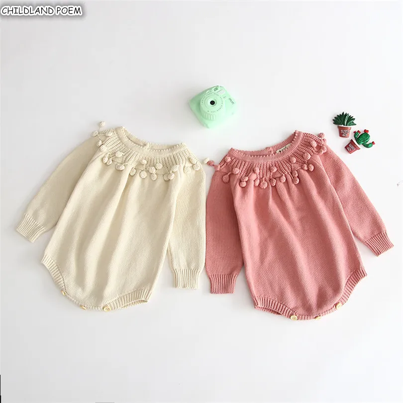 Knitting Baby Romper Autumn Newborn Baby Clothes Handmade Pompom Long Sleeve Baby Girl Boy Romper Infant Girl Jumpsuit Onesie
Knitting Baby Romper Autumn Newborn Baby Clothes Handmade Pompom Long Sleeve Baby Girl Boy Romper Infant Girl Jumpsuit Onesie