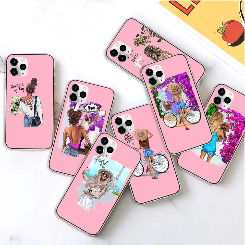 Pink Cartoon Girls Women Lady Soft TPU Phone Case for IPhone 12 6S 7 8 Plus X XR XS MAX 11 Pro Max SE Cases Back Cover Coque 
Pink Cartoon Girls Women Lady Soft TPU Phone Case for IPhone 12 6S 7 8 Plus X XR XS MAX 11 Pro Max SE Cases Back Cover Coque