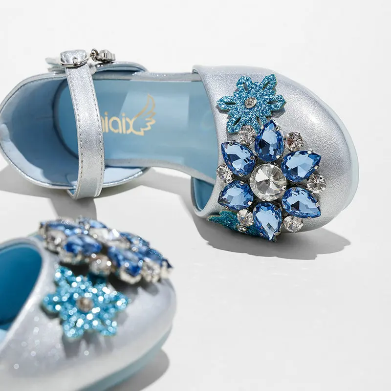 Snow Queen Princess Jelly High-Heeled Shoes Blue Girls Kids Summer Crystal Sandals Princess Elsa Cosplay Party Dance Shoes 
Snow Queen Princess Jelly High-Heeled Shoes Blue Girls Kids Summer Crystal Sandals Princess Elsa Cosplay Party Dance Shoes