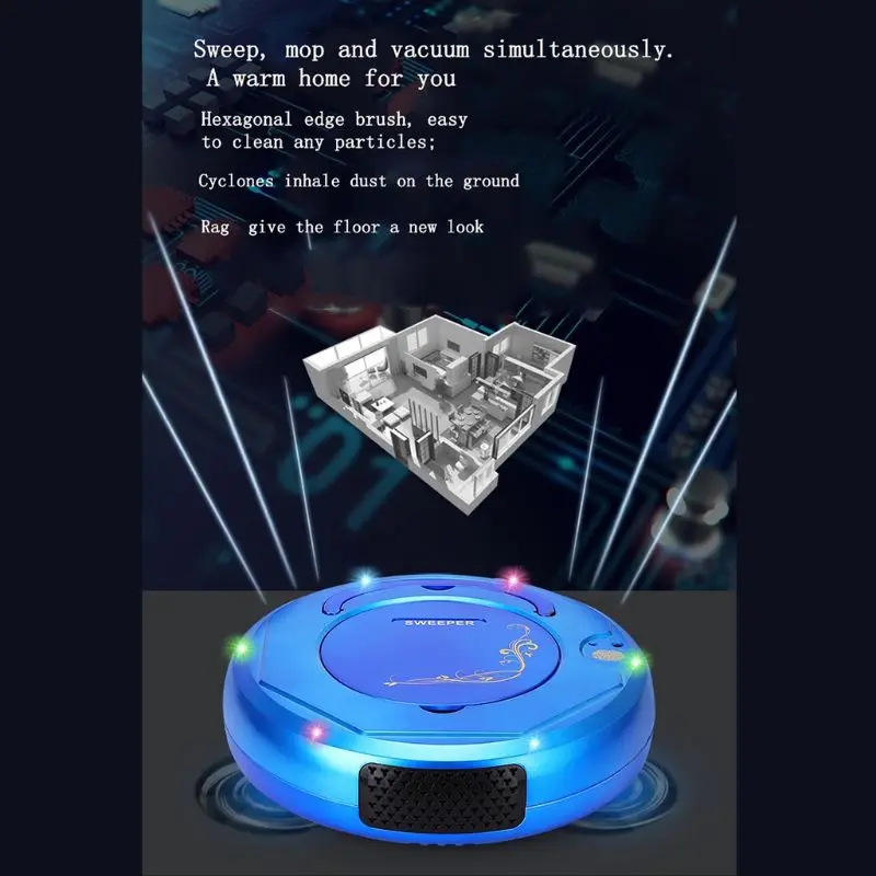 Multifunctional Intelligent Automatic Smart Robotic Rechargeable Dry Sweep Vacuum Cleaner Robot Home Floor Sweeping Home
Multifunctional Intelligent Automatic Smart Robotic Rechargeable Dry Sweep Vacuum Cleaner Robot Home Floor Sweeping Home
