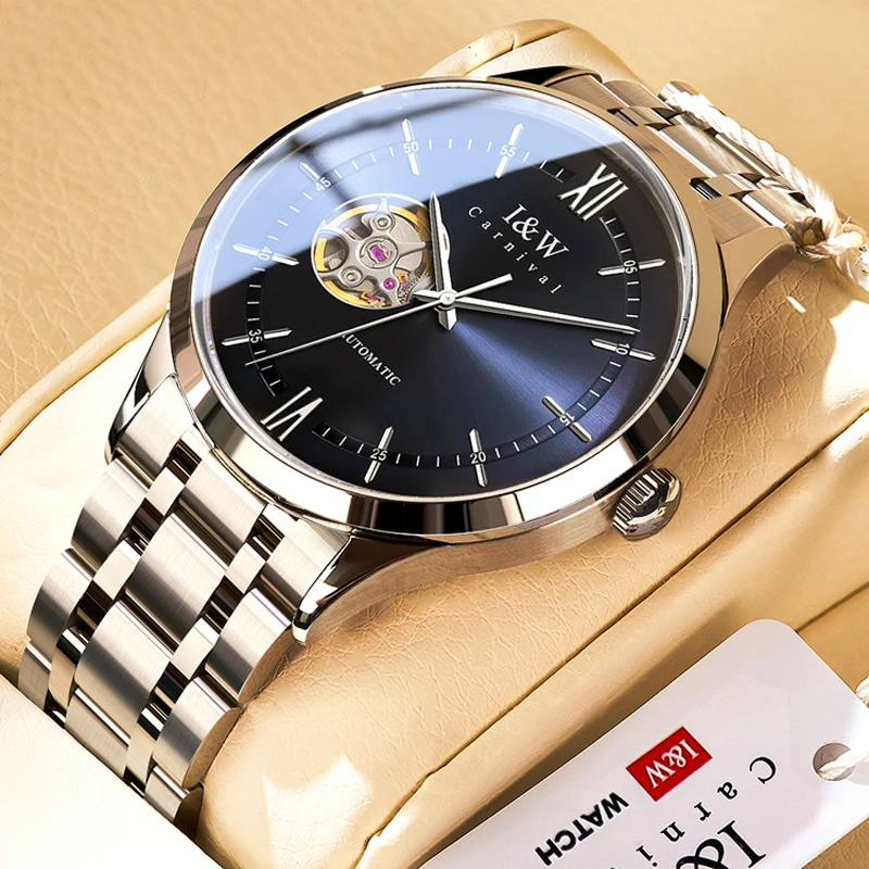 CARNIVAL Top Brand Mechanical Watch Waterproof Stainless Steel Automatic Watch Luxury Sapphire Glass Skeleton Men Watches 8750
CARNIVAL Top Brand Mechanical Watch Waterproof Stainless Steel Automatic Watch Luxury Sapphire Glass Skeleton Men Watches 8750