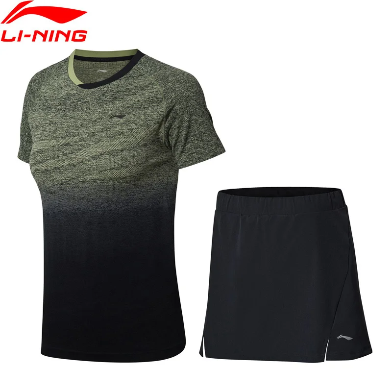 (Break Code)Li Ning женские костюмы для бадминтона футболка + юбка с шортами подкладка li