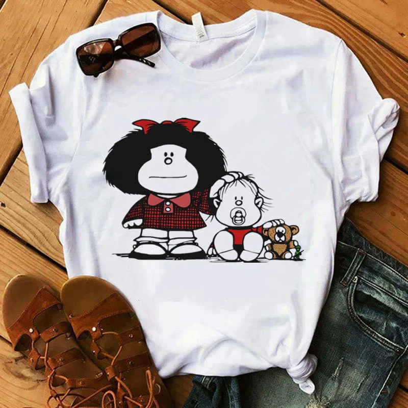 Mafalda T-shirt Women Summer harajuku casual short sleeve T-shirt Streetwear O-Neck White Tops Tee 90s cartoon tshirt Girl shirt
Mafalda T-shirt Women Summer harajuku casual short sleeve T-shirt Streetwear O-Neck White Tops Tee 90s cartoon tshirt Girl shirt