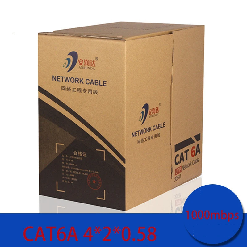 

Сетевой кабель UTP CAT6a, провод из меди и витой пары, 50 м, RJ45