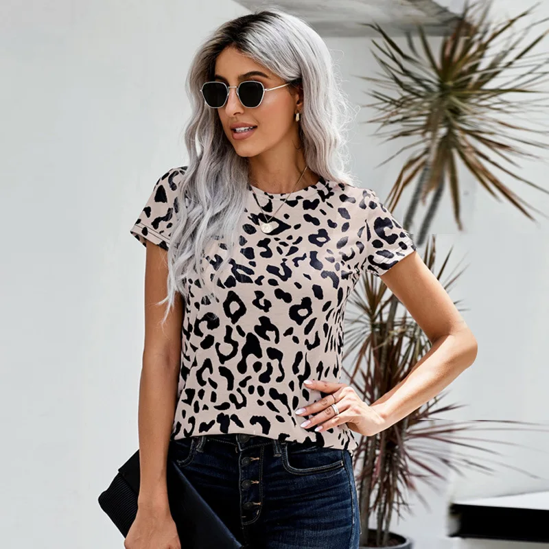 New Summer Women Tshirts Leopard print Tshirt Plus Size 2XL Aesthetic clothes Tops For Fashion Women's Sundress Clothing 2021 
New Summer Women Tshirts Leopard print Tshirt Plus Size 2XL Aesthetic clothes Tops For Fashion Women's Sundress Clothing 2021