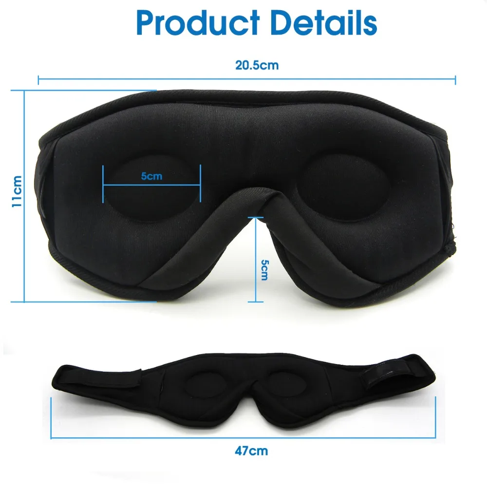 Bluetooth 5.0 Wireless Stereo Earphone 3D Sleep Mask Headband Sleep Soft Earphones Sleeping Eye Mask Music Headset Headphone
Bluetooth 5.0 Wireless Stereo Earphone 3D Sleep Mask Headband Sleep Soft Earphones Sleeping Eye Mask Music Headset Headphone
