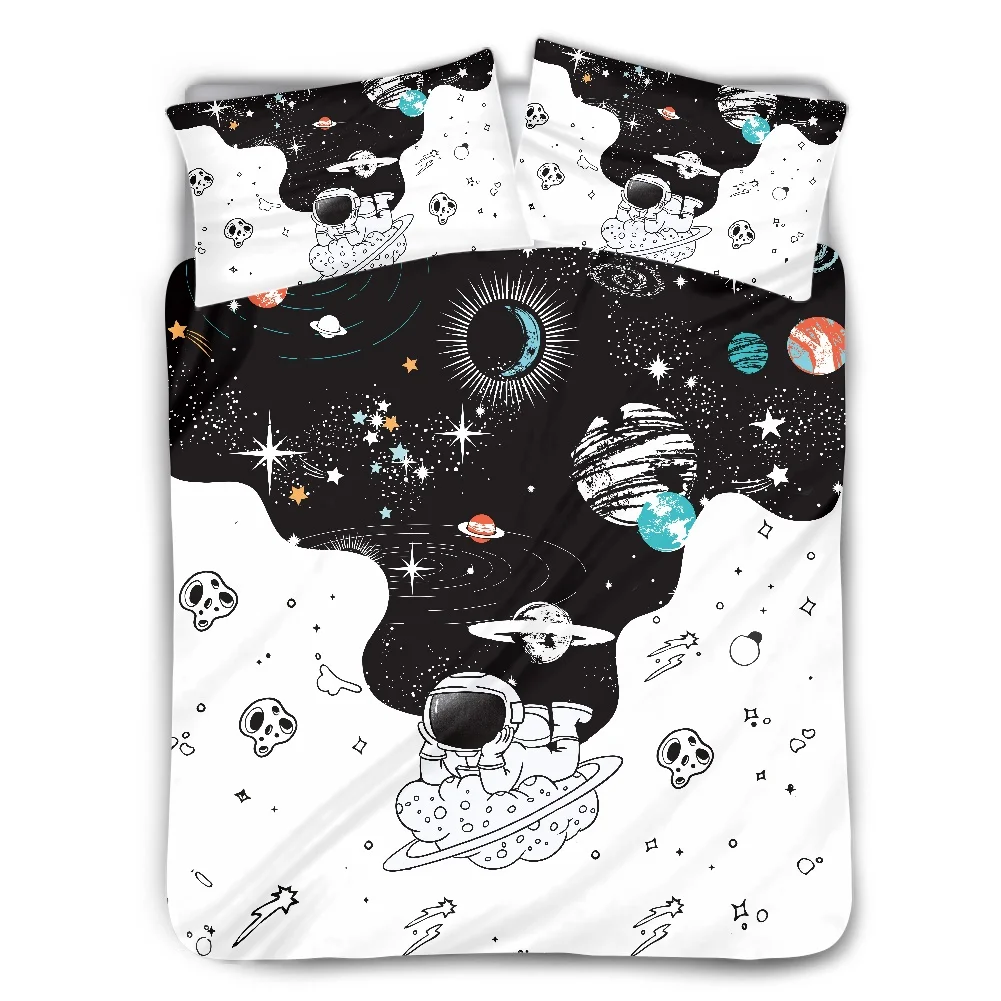 Astronaut Space Dream Print Duvet Cover Set for Boys Girls Cartoon Illustration Style Bedroom Decor Bedding Sets Black/White
Astronaut Space Dream Print Duvet Cover Set for Boys Girls Cartoon Illustration Style Bedroom Decor Bedding Sets Black/White