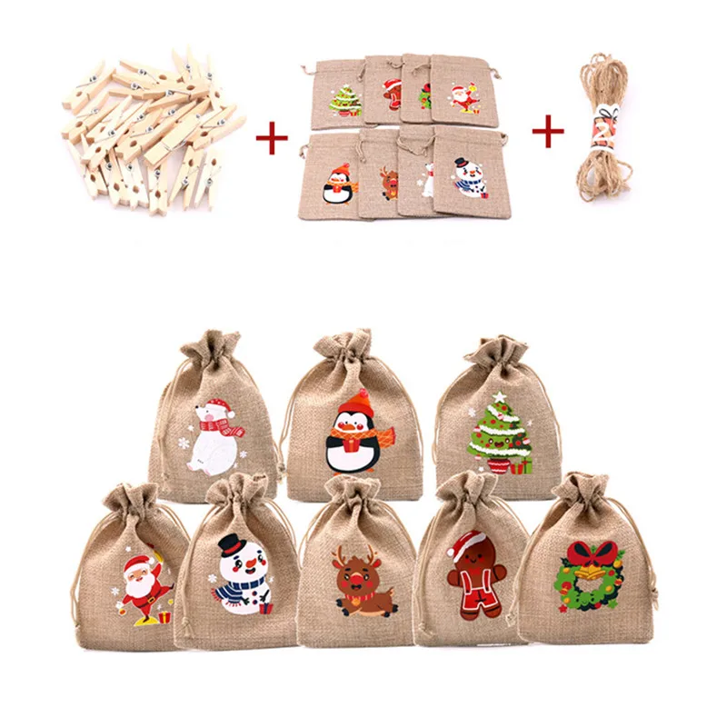 4pcs Printed Gift Candy Bag Christmas Burlap Drawstring Bags Christmas Decorations for Home New Year 2021 Noel Presents Pouches
4pcs Printed Gift Candy Bag Christmas Burlap Drawstring Bags Christmas Decorations for Home New Year 2021 Noel Presents Pouches