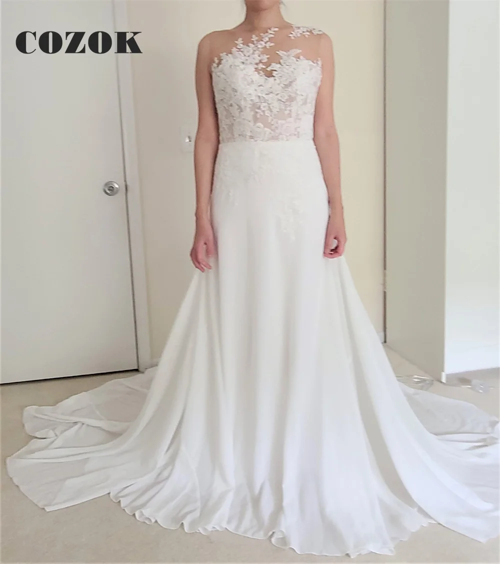 Beach Chiffon Lace Long Formal Elegant Simple Wedding Dresses Women Romantic Bridal Wedding Gowns CZ04
Beach Chiffon Lace Long Formal Elegant Simple Wedding Dresses Women Romantic Bridal Wedding Gowns CZ04