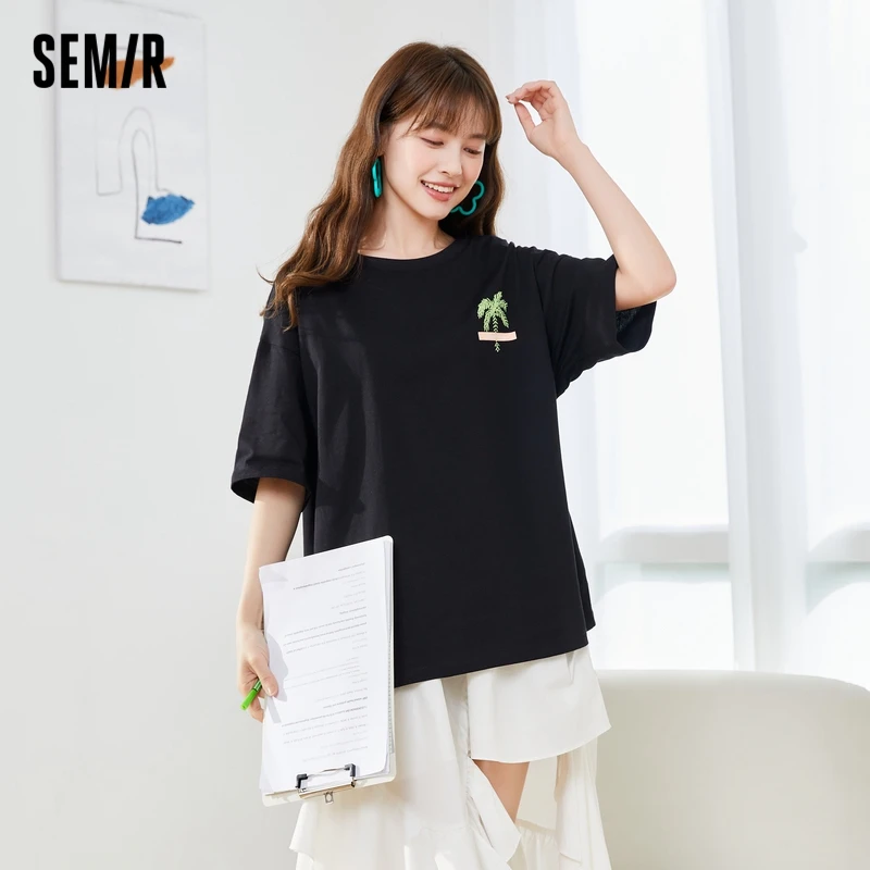 Футболка SEMIR женская с коротким рукавом, праздничный стильный Топ оверсайз из хлопка с принтом масляной живописи, лето 2021
Футболка SEMIR женская с коротким рукавом, праздничный стильный Топ оверсайз из хлопка с принтом масляной живописи, лето 2021