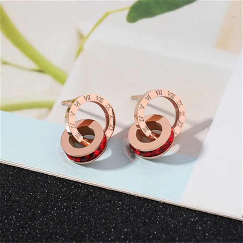 New Fashion Delicate Titanium Steel Rose Gold Double Round Red Full Rhinestone Drop Earrings For Women Party Jewelry 
New Fashion Delicate Titanium Steel Rose Gold Double Round Red Full Rhinestone Drop Earrings For Women Party Jewelry