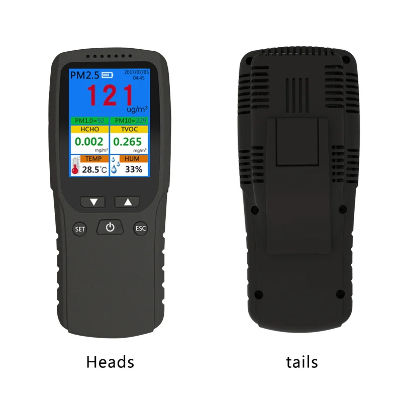 Portable Air Quality Detector TVOC Formaldehyde(HCHO) Monitor Tracks PM2.5 Haze Dust Meter For Homegas Inspection
Portable Air Quality Detector TVOC Formaldehyde(HCHO) Monitor Tracks PM2.5 Haze Dust Meter For Homegas Inspection