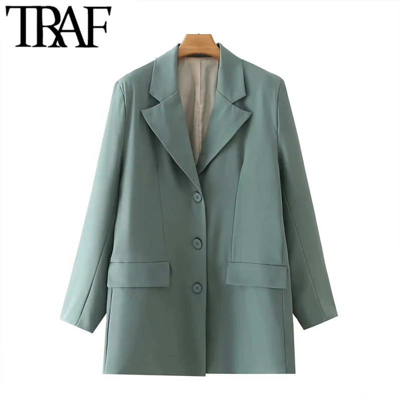 TRAF Women Fashion Single Breasted Office Wear Blazer Coat Vintage Long Sleeve Flap Pockets Female Outerwear Chic Veste
TRAF Women Fashion Single Breasted Office Wear Blazer Coat Vintage Long Sleeve Flap Pockets Female Outerwear Chic Veste