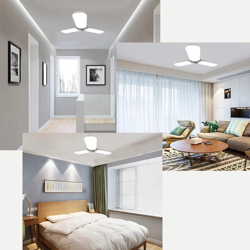 LED Bulb 45W E27 220V 110V 60W 30W Home Energy Saving High Brightness Ceiling Lamp Foldable Fan Blade LED Garage Light
LED Bulb 45W E27 220V 110V 60W 30W Home Energy Saving High Brightness Ceiling Lamp Foldable Fan Blade LED Garage Light