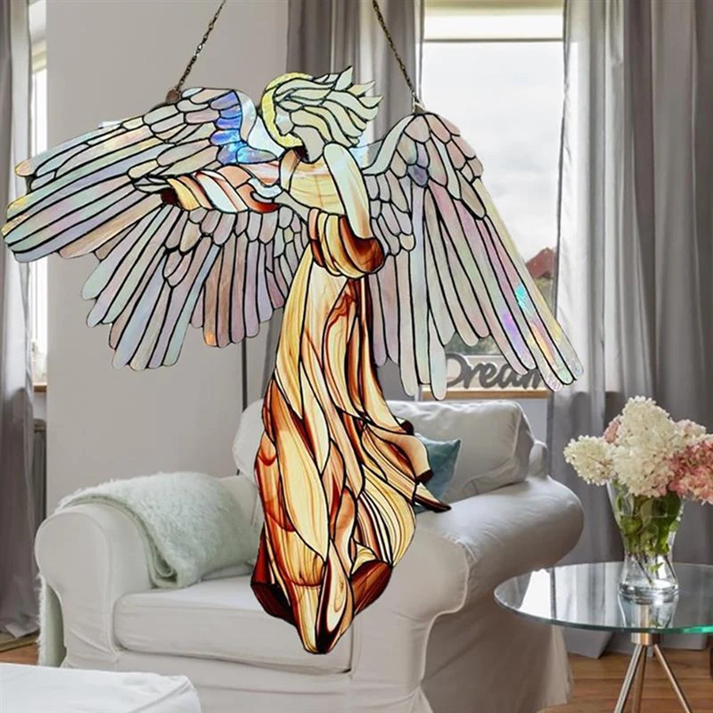 Angel Ornament Stained Pendant Window Hanging Suncatcher Acrylic Angel Hanging Decoration Crafts Stained Window Panels 
Angel Ornament Stained Pendant Window Hanging Suncatcher Acrylic Angel Hanging Decoration Crafts Stained Window Panels