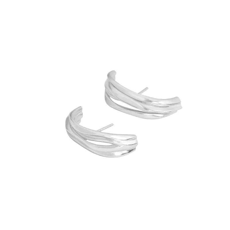 CH-1213 Niche design sense minimalist wild geometric C-shaped semi-circle texture S925 sterling silver earrings female
CH-1213 Niche design sense minimalist wild geometric C-shaped semi-circle texture S925 sterling silver earrings female