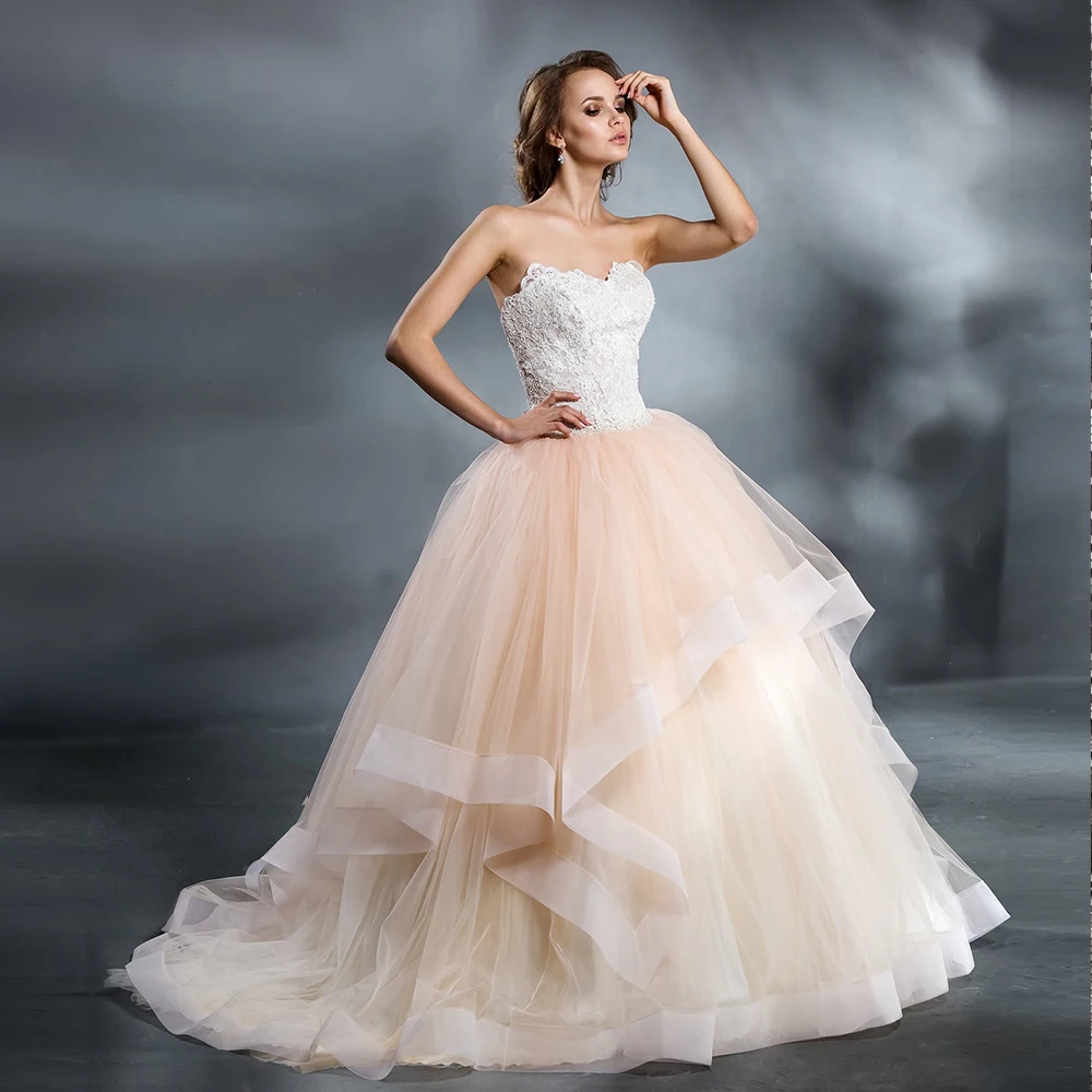 Custom Made Princess Wedding Dresses Plus Size Vestidos De Noiva Strapless Lace Up Back Appliques Beading Bridal Gowns Mariage
Custom Made Princess Wedding Dresses Plus Size Vestidos De Noiva Strapless Lace Up Back Appliques Beading Bridal Gowns Mariage