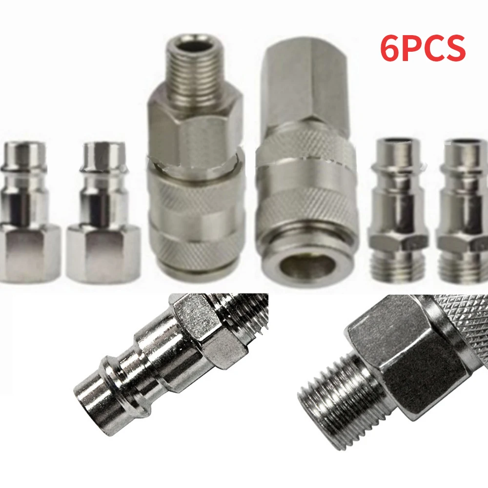 6PCS Air Line Compressor Connector Tool Fittings Heat Treated Hardened Steel Corrosion Protection Quicks Release Coupling
6PCS Air Line Compressor Connector Tool Fittings Heat Treated Hardened Steel Corrosion Protection Quicks Release Coupling