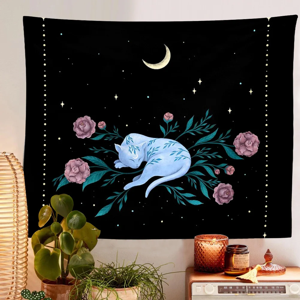 Cat Witchcraft Tapestry Wall Hanging Moon Tapestries Mysterious Divination Baphomet Occult Home Wall Black Home Decor
Cat Witchcraft Tapestry Wall Hanging Moon Tapestries Mysterious Divination Baphomet Occult Home Wall Black Home Decor
