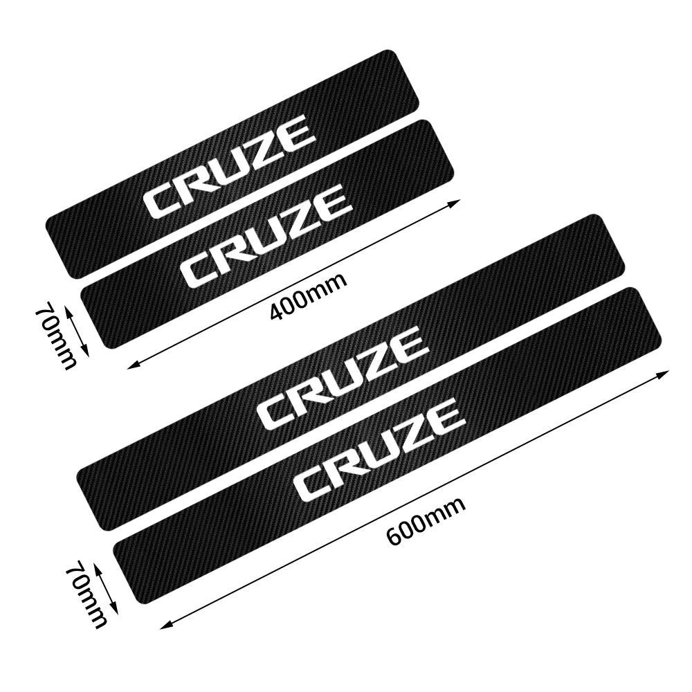 4PCS Car Styling Door Threshold Sill Guard Sticker for Chevrolet Cruze Lacetti Captiva SS Z71 Equinox Trax Impala Camaro Spark | Автомобили