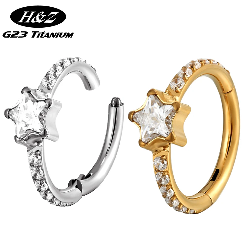 F136 Titanium Piercing Earrings Nose Septum Starlike Zircon Clicker Hinged Daith Ring Conch Tragus Rook Piercing Body Jewelry
F136 Titanium Piercing Earrings Nose Septum Starlike Zircon Clicker Hinged Daith Ring Conch Tragus Rook Piercing Body Jewelry