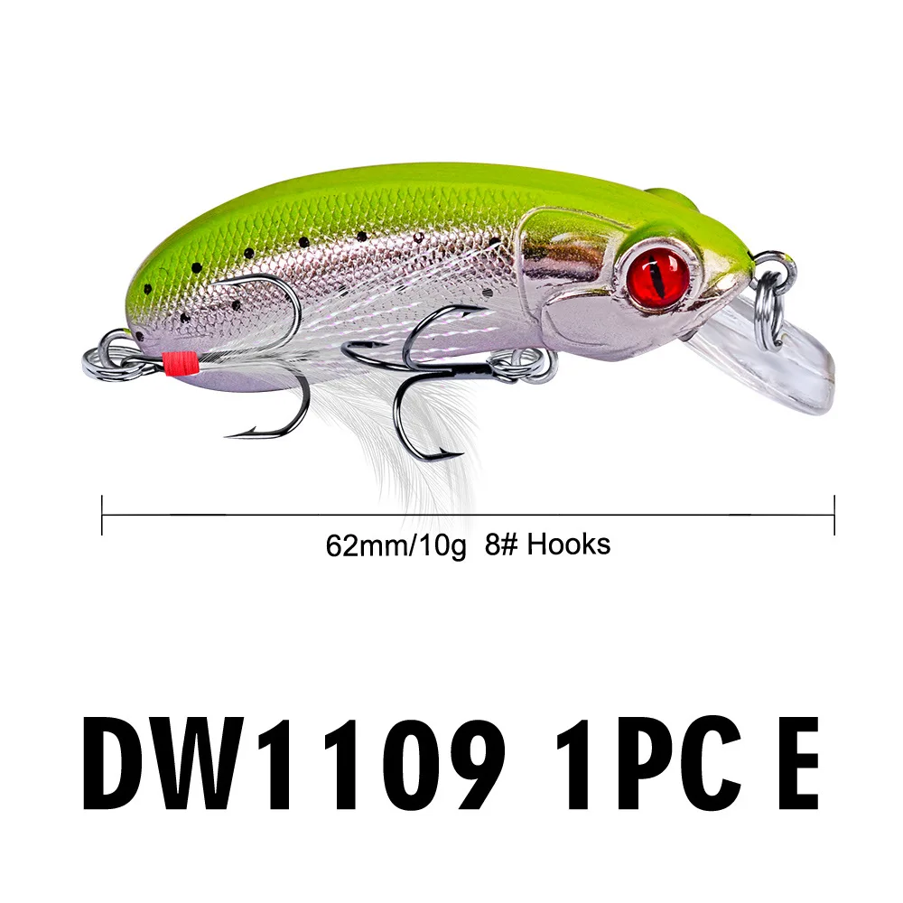 1pcs 62mm fishing lure Popa floating water fishing lure 10g sea fishing freshwater simulation fish plastic lure fishing hook
1pcs 62mm fishing lure Popa floating water fishing lure 10g sea fishing freshwater simulation fish plastic lure fishing hook