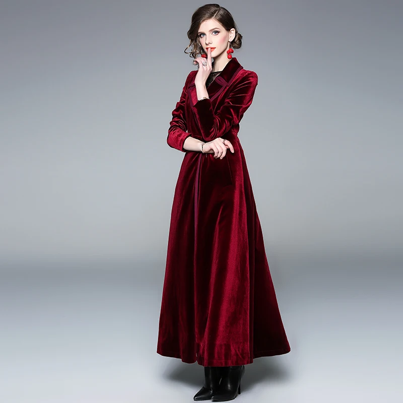 Women Velvet Long-coat Fashion 2019 Autumn Long-sleeved Coat Casual Overcoat Trench Coat Burgundy Office Lady Loose Windbreaker
Women Velvet Long-coat Fashion 2019 Autumn Long-sleeved Coat Casual Overcoat Trench Coat Burgundy Office Lady Loose Windbreaker