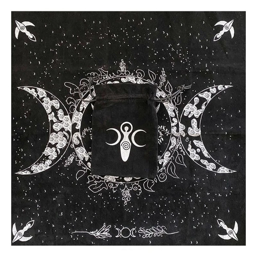 Altar Tarots Cloth Triple Goddess Moon Phases Astrology Tarots Card Divination Special Tablecloth Velvet 19"19" with Tarots Bag 
Altar Tarots Cloth Triple Goddess Moon Phases Astrology Tarots Card Divination Special Tablecloth Velvet 19"19" with Tarots Bag