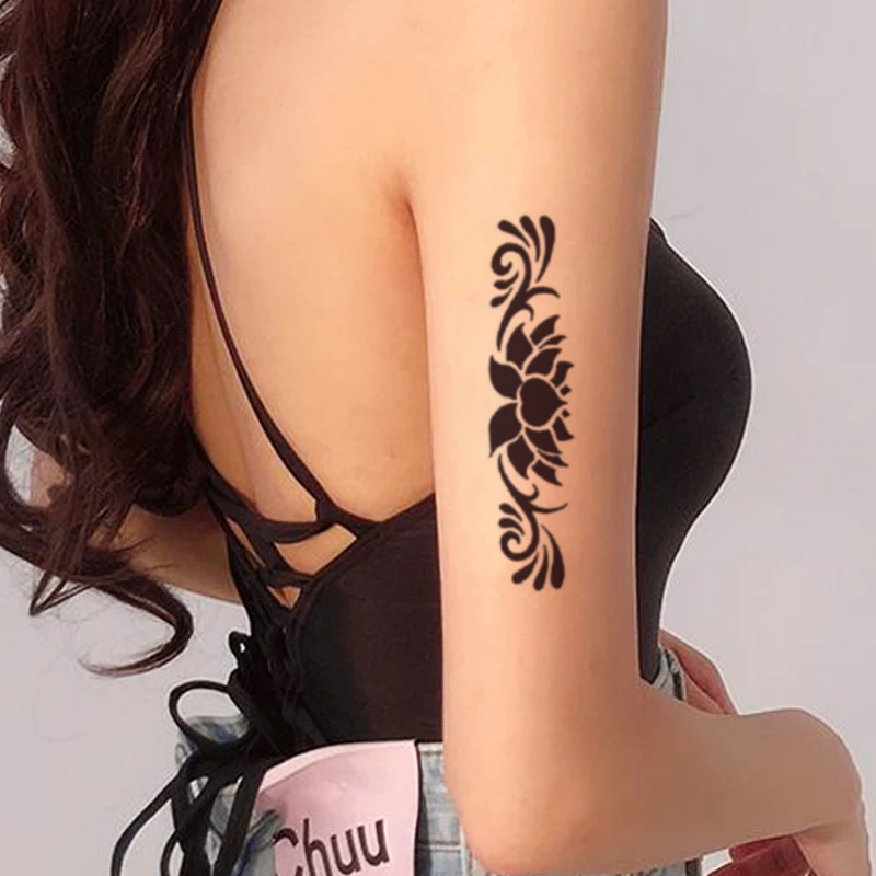 Lotus Waterproof Temporary Tattoo Sticker Black Totem Pattern Design Fake Tattoos Flash Tatoos Arm Legs Body Art for Women Men
Lotus Waterproof Temporary Tattoo Sticker Black Totem Pattern Design Fake Tattoos Flash Tatoos Arm Legs Body Art for Women Men
